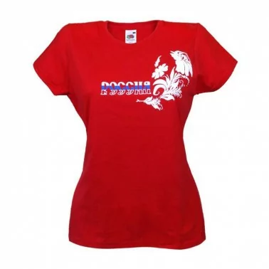 Damen-T-Shirt "Россия" rot, 100%-Baumwolle