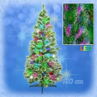 Weihnachtsbaum "Fichte" mit farbwechselnden Lichtfasern, 180 cm, inkl. Netzadapter und Ständer