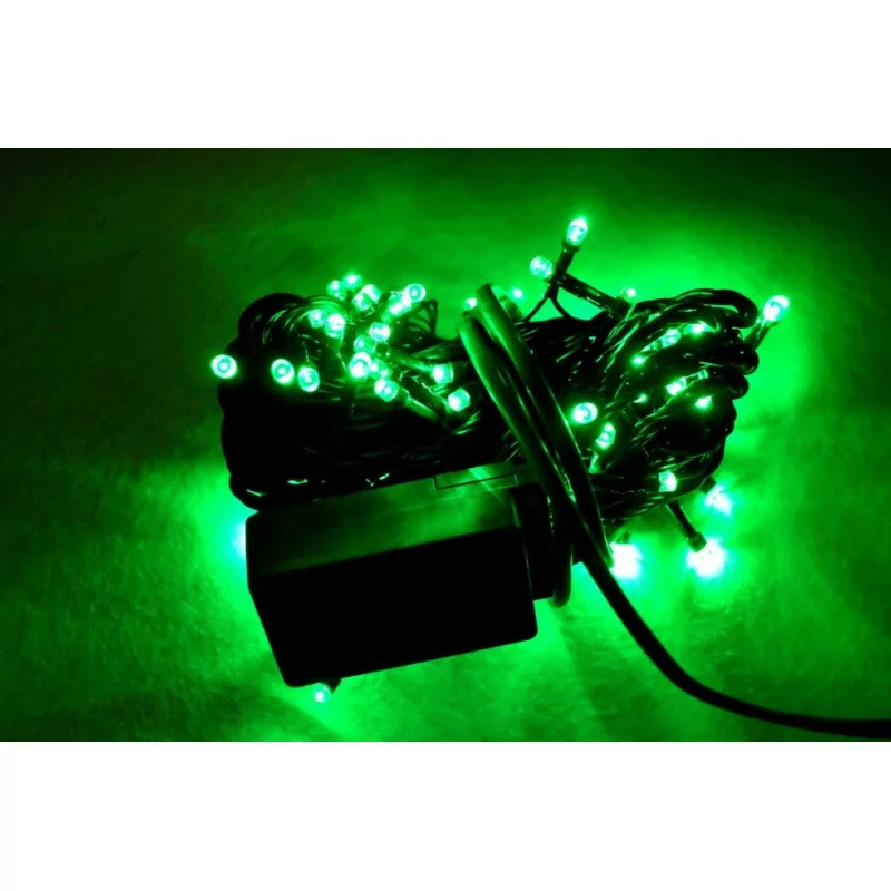 LED гирлянда, 100 зелёных лампочек, 8 м, 8 световых программ