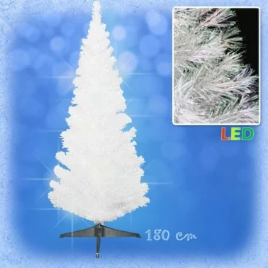 Weihnachtsbaum weiss mit farbwechselnden Lichtfasern, 180 cm,inkl. Netzadapter und Ständer