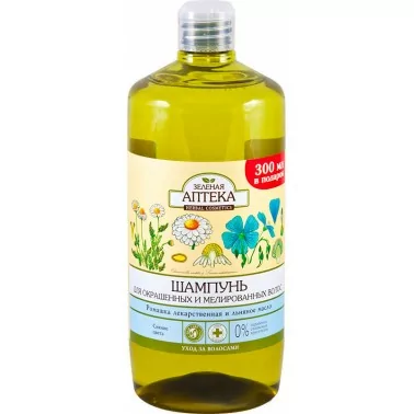 Shampoo Grüne Apotheke Kamille und Leinöl für gefärbtes und hervorgehobenes Haar 1000 ml