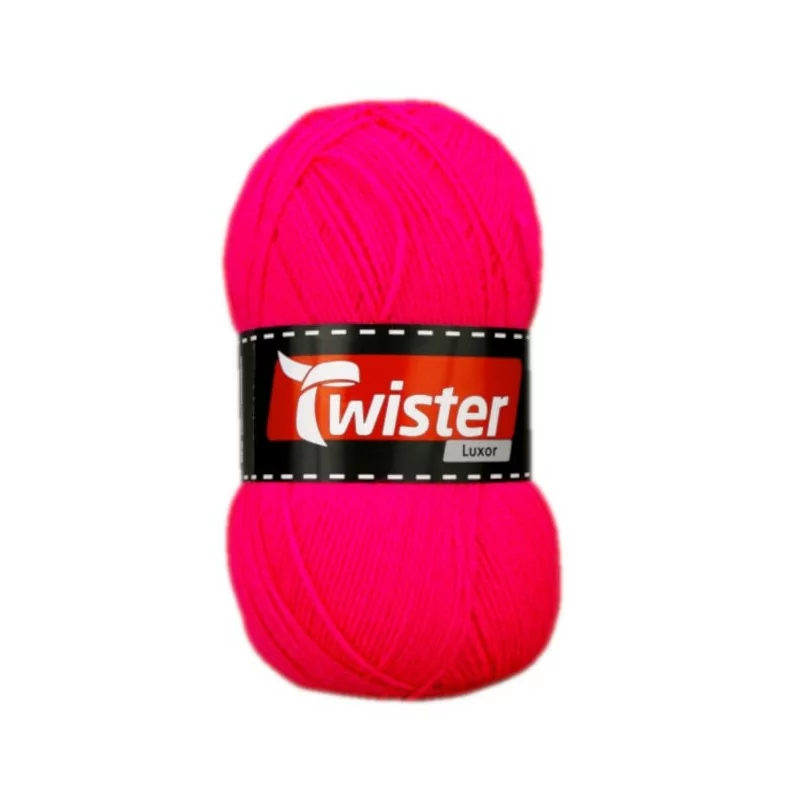Пряжа для вязания неоновый розовый TWISTER LUXOR