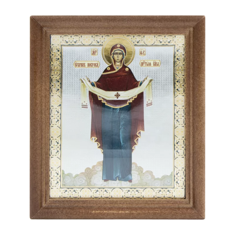 Икона "Покров Пресвятой Богородицы" 13 x 15 см