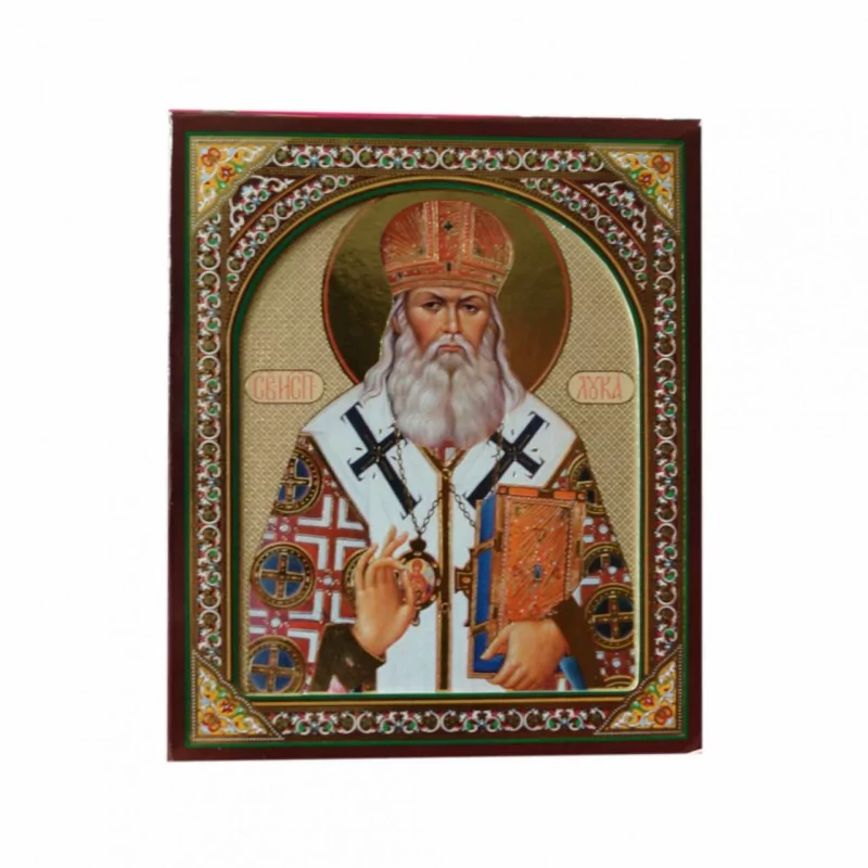 Икона деревянная в футляре, "Св. Лука", 10х12 см