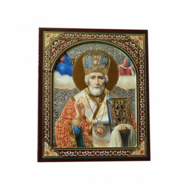 Икона деревянная в футляре, "Св. Николай", 10х12 см