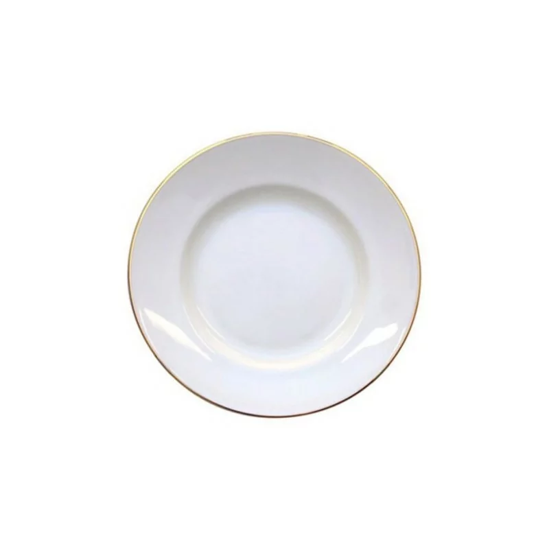 Тарелка, фарфоровая 24 см "Ностальгия", "Белая с золотом"