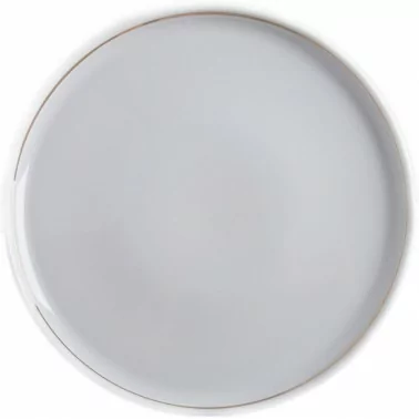 Тарелка-блюдо фарфоровое 30 см "Ностальгия", белая с золотом