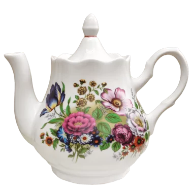 Чайник фарфоровый 1750 мл "Ностальгия", цветочная поляна