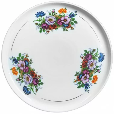 Тарелка-блюдо фарфоровое 30 см "Ностальгия", цветочная поляна