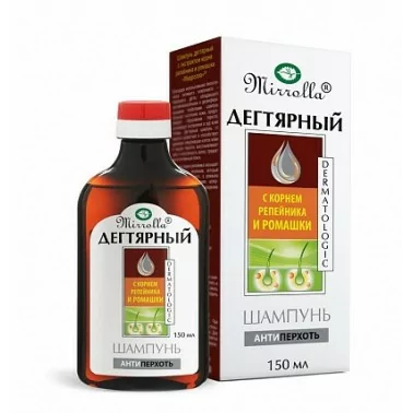 Teershampoo mit Klettenwurzel- und Kamille-Extrakt "Mirrolla" ®, 150 ml