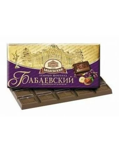 Dunkelschokolade Haseln und Rosinen Babaewskij 90g